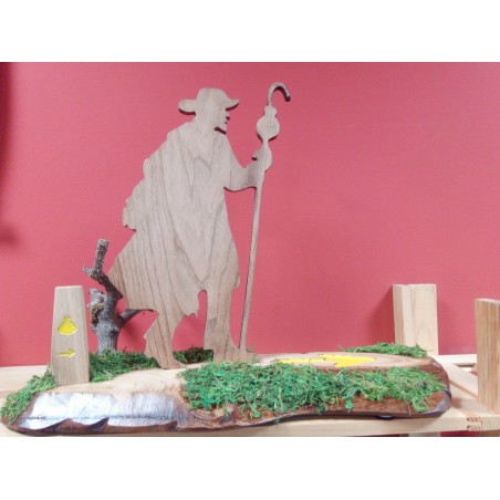Figura peregrino camino Santiago en madera