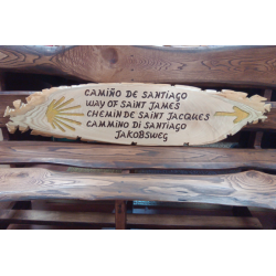 Cartel artesanal "Camino de Santiago" idiomas