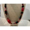 Collar Rojo y Negro Coral y Onix