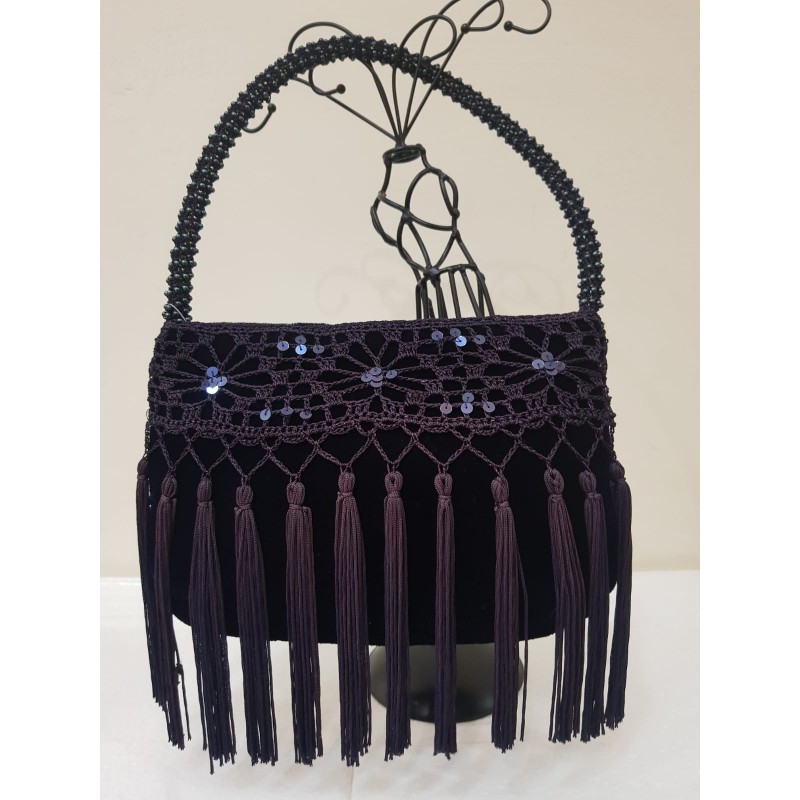 Bolso de Fiesta Azul de Flecos