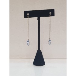 Pendientes Largos con Piedra Azul