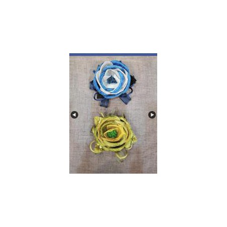 Flores Azul Verde de solapa y pelo