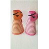 Visera Listas Naranja y Rosa con Blanco