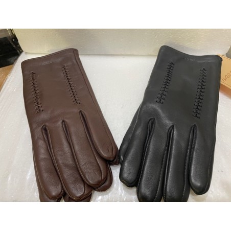 Guantes Piel Caballero Marrón y Negro Barada