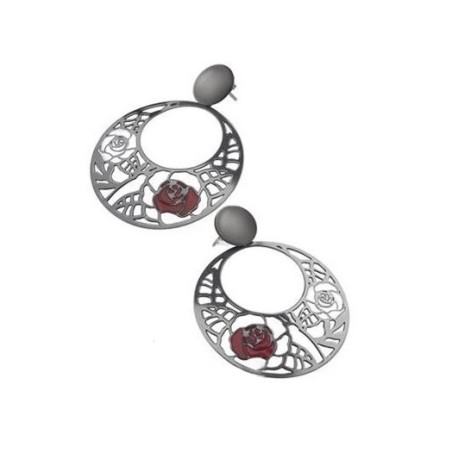 Pendientes de plata con flores