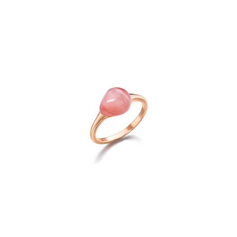 Anillo madre perla con cristal rosa