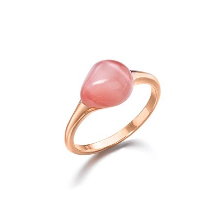 Anillo madre perla con cristal rosa