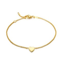 Pulsera de plata con corazón dorado