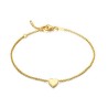 Pulsera de plata con corazón dorado