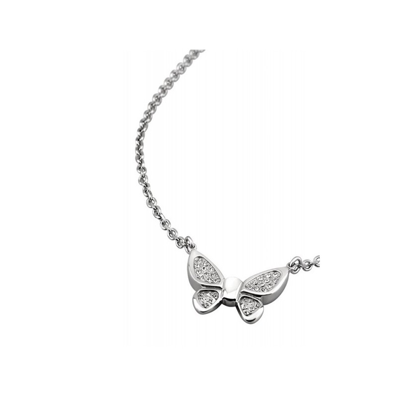 Collar Lotus acero mariposas