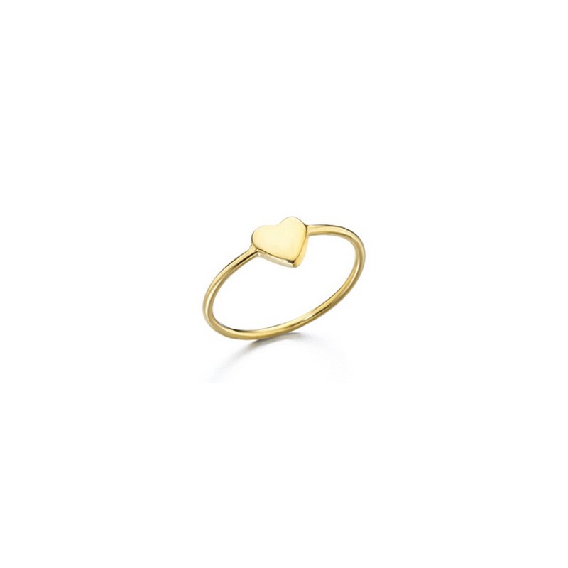 Anillo fino dorado corazón