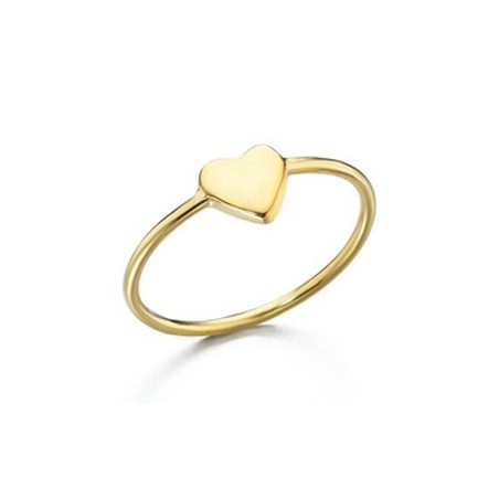 Anillo fino dorado corazón