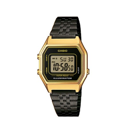 Reloj Casio digital negro dorado LA680WEGB-1AEF