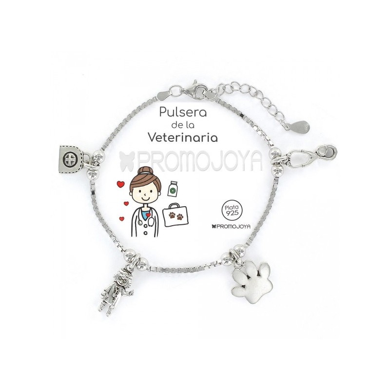 Pulsera plata 'Veterinaria' 9105402