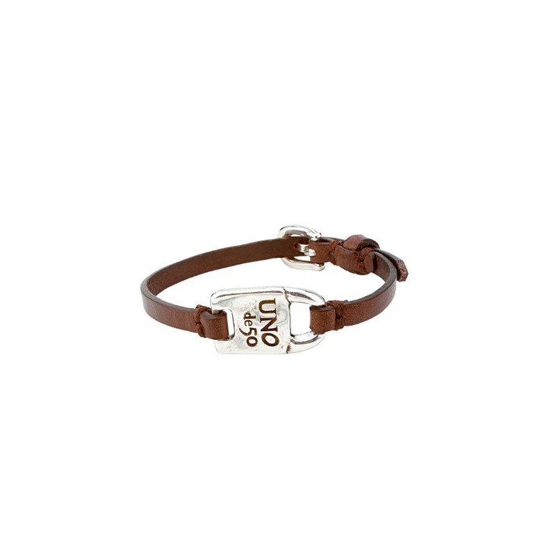 Pulsera marrón Uno de 50 candado PUL1728