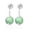 Pendientes Zen plata y cristal verde