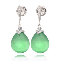 Pendientes plata Viena verdes Camaleoni