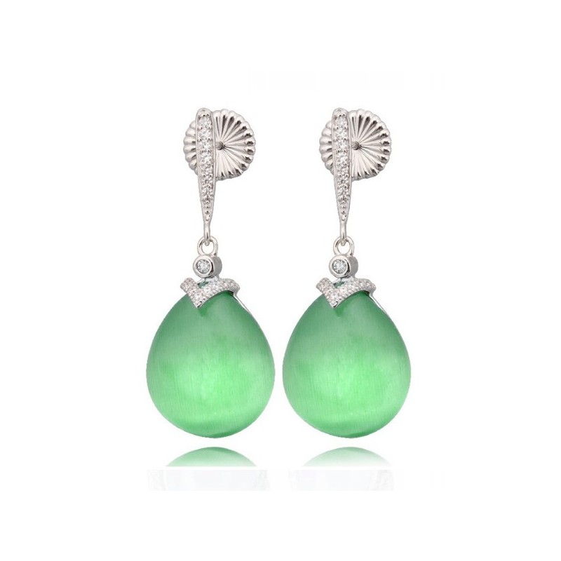 Pendientes plata Viena verdes Camaleoni