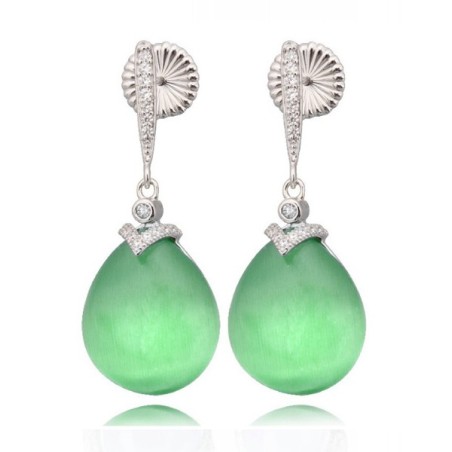 Pendientes plata Viena verdes Camaleoni