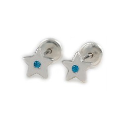 Pendientes infantiles estrella azul