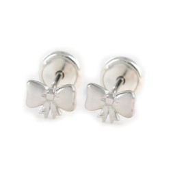 Pendientes infantiles lacito de plata