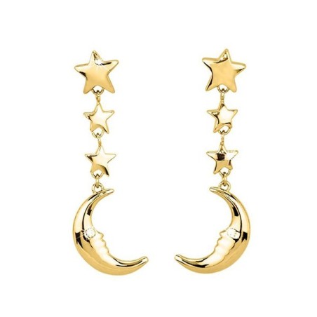 Pendientes luna y estrellas dorados