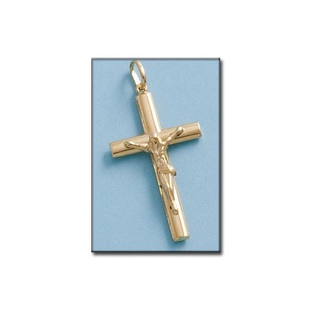 Cruz de Oro hueca con cristo