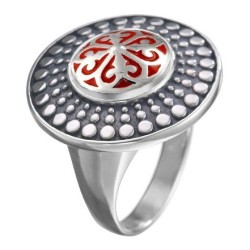 Anillo pop de plata rojo