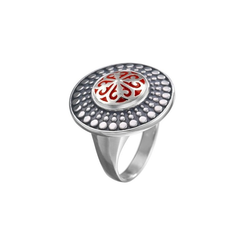 Anillo pop de plata rojo