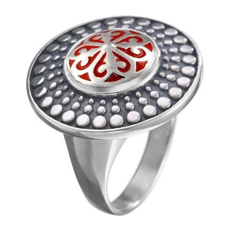 Anillo pop de plata rojo