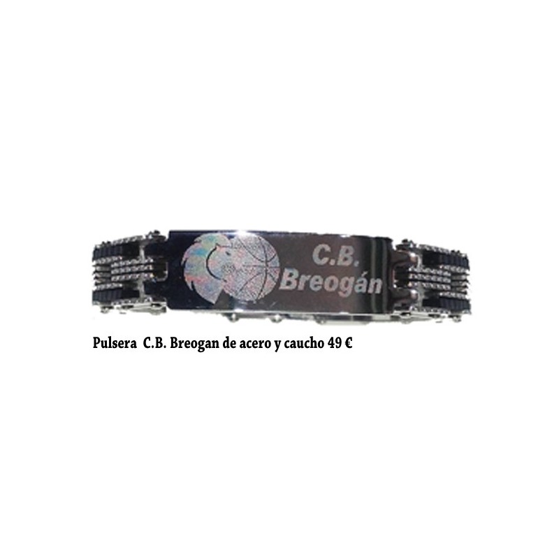 Pulsera C.B. Breogán acero y caucho