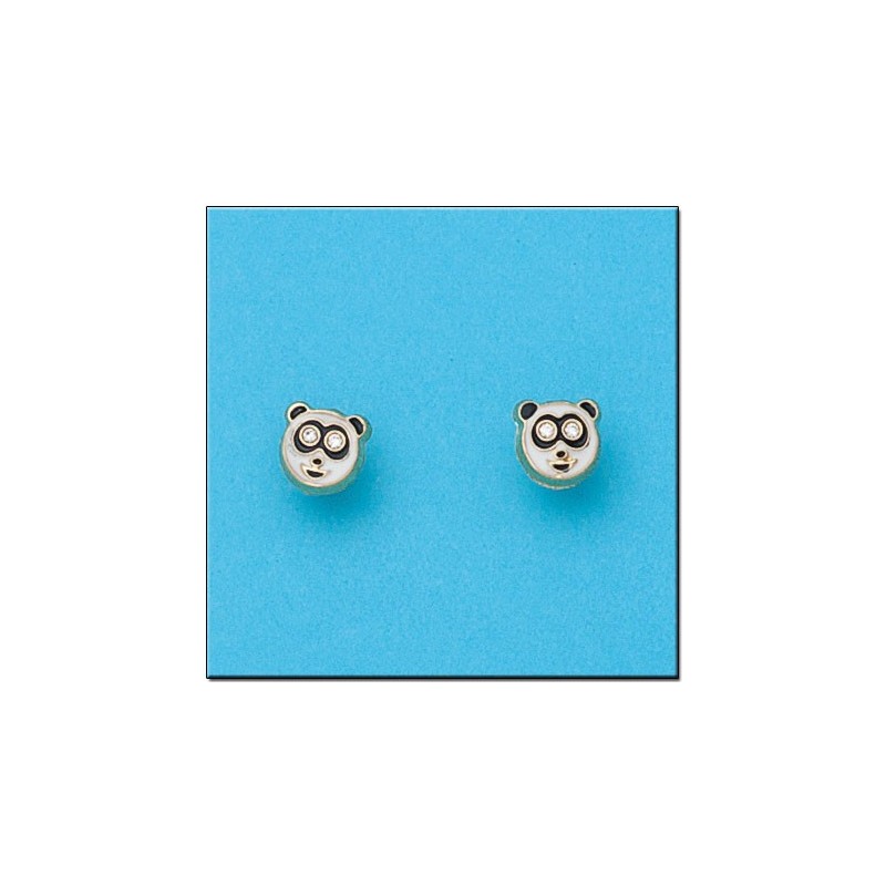 Pendientes de Oro oso panda