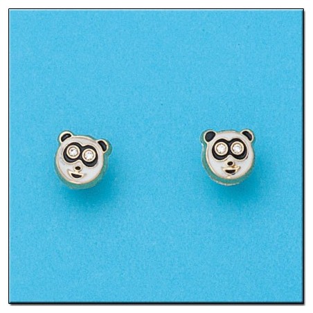 Pendientes de Oro oso panda