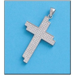 Cruz de plata con circonitas