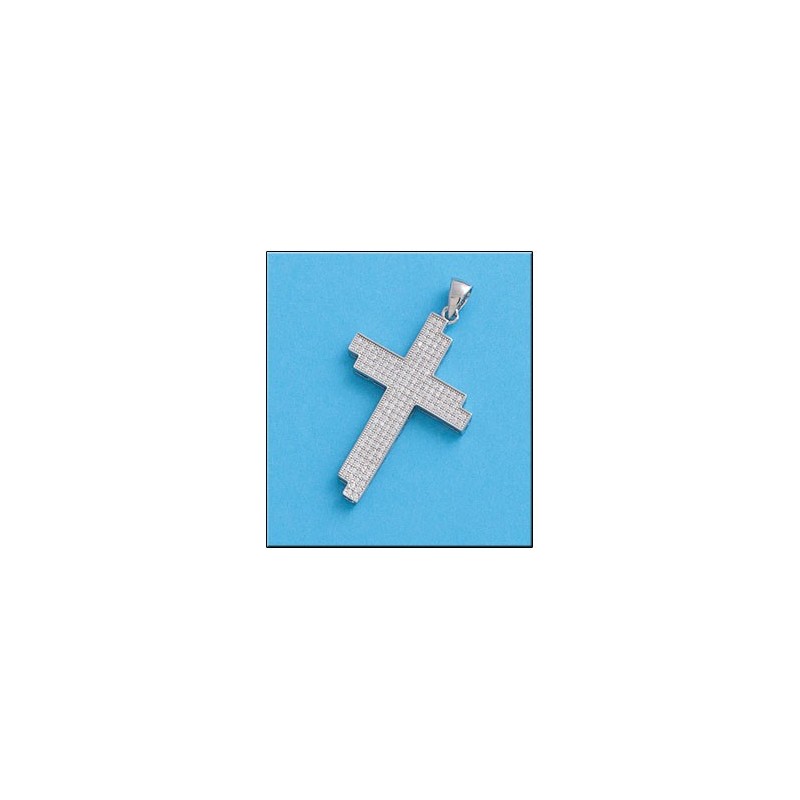 Cruz de plata con circonitas