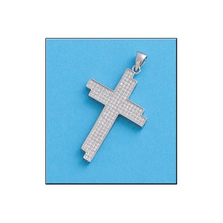 Cruz de plata con circonitas