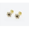 Pendientes flor de Oro negra