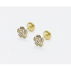 Pendientes infantiles Oro flor