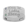 3 anillos plata personalizados nombre