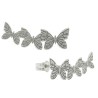 Pendientes trepadores mariposas plata