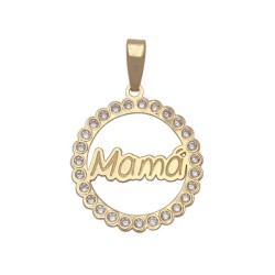 Colgante de Oro Mamá con circonitas