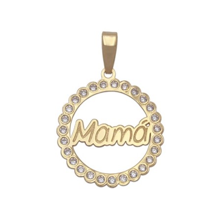 Colgante de Oro Mamá con circonitas