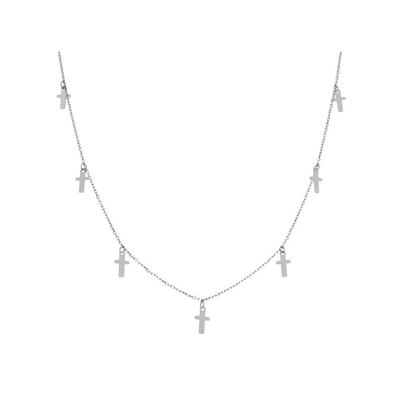 Gargantilla plata charms cruces