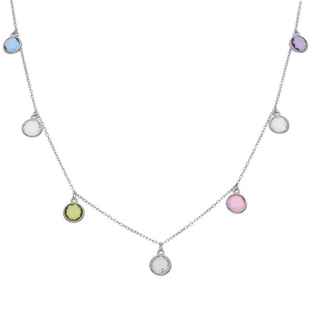 Gargantilla plata charms circonitas colores