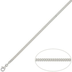 Cadena de plata barbada 3mm - 45/50/60 cm