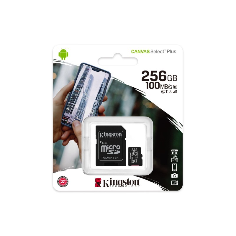 KINGSTON CANVAS SELECT PLUS MICRO SD 256GB 100 MB/S
