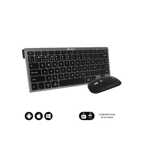 Subblim Combo Teclado + Ratón Inalámbrico Negros