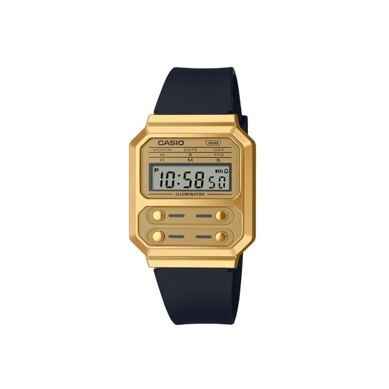 Reloj Casio digital negro dorado A100WEFG-9A