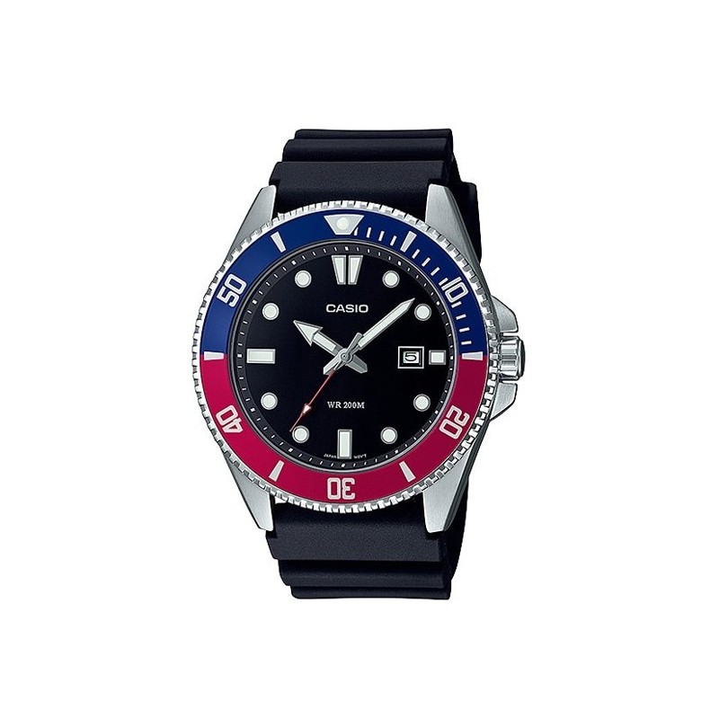 Reloj Casio rojo azul Sumergible 200m MDV-107-1A3VEF