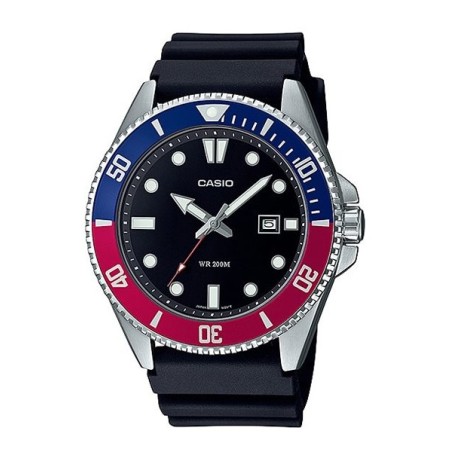 Reloj Casio rojo azul Sumergible 200m MDV-107-1A3VEF